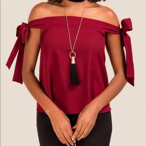 Red Bow Tie Top